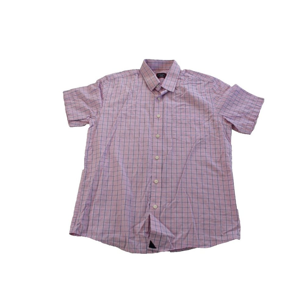 UNTUCKit Mens Medium Slim Fit Pink Plaid Cotton Button Down Shirt